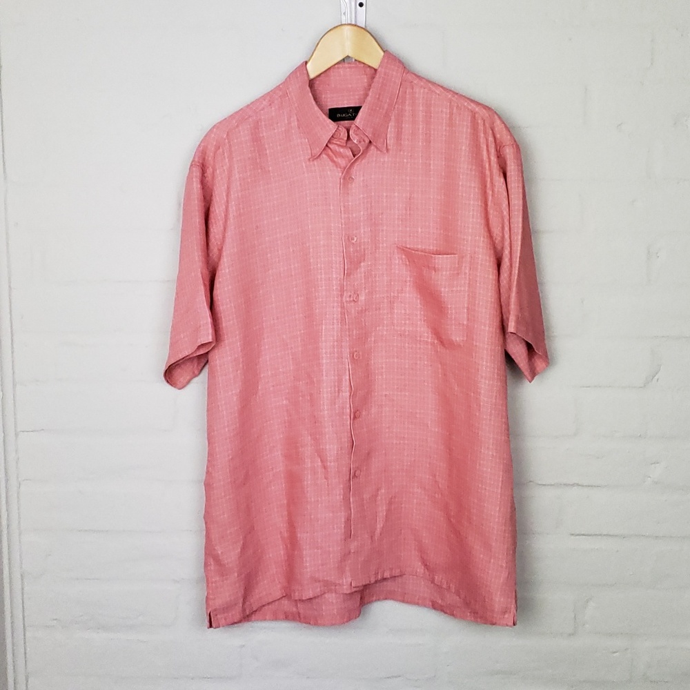 Bugatchi Uomo Button Up Pink Shirt Size L